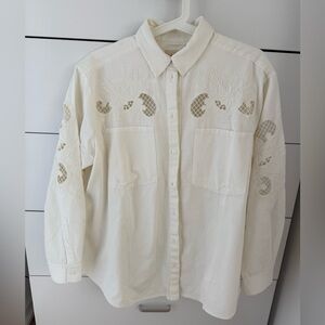 Sezane Cream Button Down Shirt